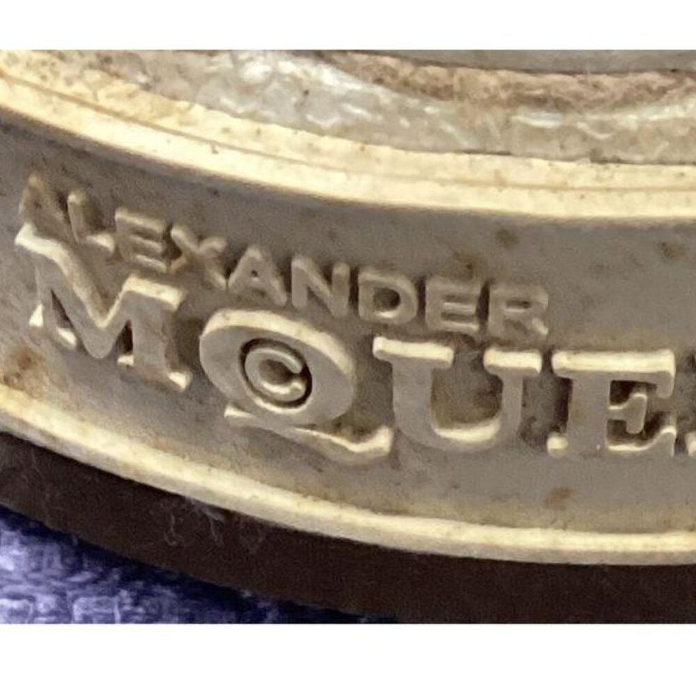 Authentic Alexander McQueen Puma Sneakers Antique Gold Metallic w/ Charm, COA - Picture 14 of 16
